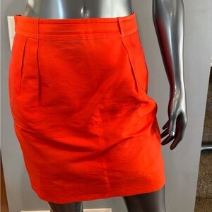 Kate Spade "Skirt the Rules" Bright Orange Knee Length Skirt with Gold Zip